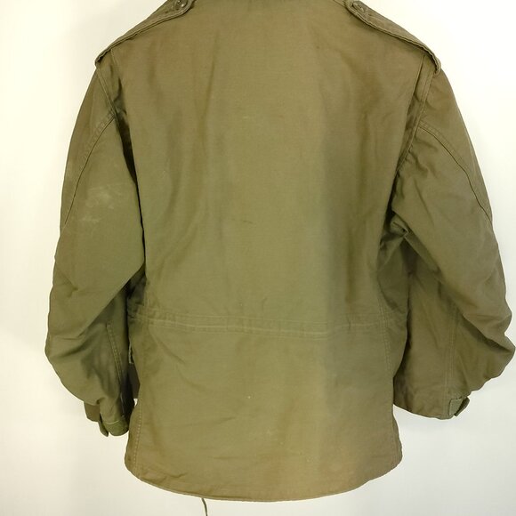 Vtg Military Cold Weather Field Coat Men's Med OG 107 Distressed Destroyed 80s - Picture 5 of 16